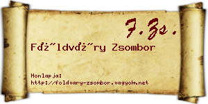 Földváry Zsombor névjegykártya