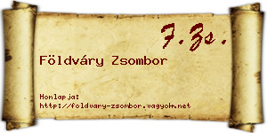 Földváry Zsombor névjegykártya