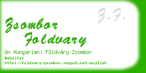 zsombor foldvary business card
